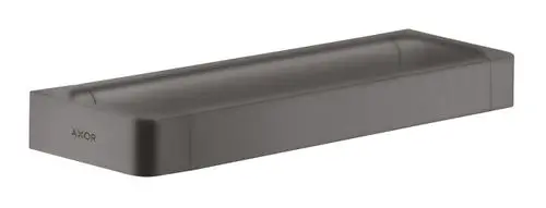 Haltestange in brushed black chrome, rechteckig und flach, mit der Marke AXOR. Geeignet für Badezimmer oder ähnliche Anwendungen.